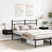 Κομοδίνο 2 pcs Μαύρη Οξυά 35 x 35 x 20 εκ Επεξεργασμένο ξύλο