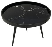 MARM COFFEE TABLE ΜΑΥΡΟ ΜΕ PATTERN ΜΑΥΡΟ 60x60x45