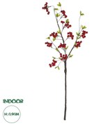 GloboStar® Artificial Garden RED HOLLY BERRIES FRUIT BRANCH 21430 Τεχνητό Διακοσμητικό Κλαδί Κόκκινο Γκί Y90cm