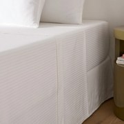 Σεντόνι από βαμβακερό σατέν με ρίγες στην ύφανση, 350 κλωστές, Opale rayé