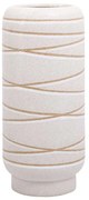 Βάζο Stripe 028-223-125 14,5x14,5x32cm White-Gold Ceramic