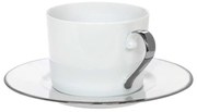 Φλυτζάνι Τσαγιού Elegance 24.001.16 P 250ml White-Platinum Cryspo Trio Porcelain