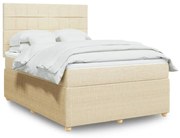 ΚΡΕΒΑΤΙ BOXSPRING ΜΕ ΣΤΡΩΜΑ ΚΡΕΜ 140X200 ΕΚ. ΥΦΑΣΜΑΤΙΝΟ 3294384