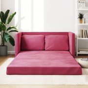 vidaXL Καναπές-Κρεβάτι Δαπέδου 2 σε 1 Μπορντό 122x204x55εκ. Βελούδινος