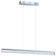 Φωτιστικό Κρεμαστό Ράγα L1000xB80xH1100mm Dimmable Led 6x6w 3420lm 2700-5000Κ Χρωμέ-Κρύσταλλα Διάφανα Eglo Cardito 1 93626