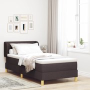 vidaXL κρεβάτι Box Spring με στρώμα  καφέ 80x200 εκ. ύφασμα