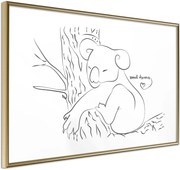 Αφίσα - Resting Koala - 60x40 - Χρυσό - Χωρίς πασπαρτού