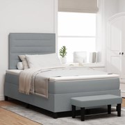 vidaXL Κρεβάτι με Βάση και Στρώμα Ανοιχτό Γκρι 120x190 εκ. Ύφασμα