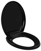 vidaXL Κάλυμμα Λεκάνης με Soft Close &amp; Quick Release Μαύρο