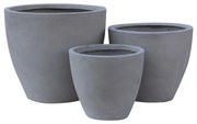 FLOWER POT-3  Set 3 τεμαχίων Cement Grey