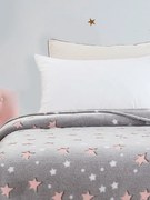 Κουβέρτα φωσφοριζέ αγκαλιας Stars Pink 80x90