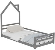 Κρεβάτι Παιδικό Houser (Για Στρώμα 90x190cm) HM676.05 97x198x141cm Grey Μονό