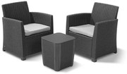 Σετ Μπαλκονιού 3τμχ Wicker Corona Balcony Set Graphite