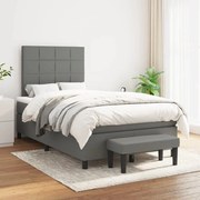 ΚΡΕΒΑΤΙ BOXSPRING ΜΕ ΣΤΡΩΜΑ ΣΚΟΥΡΟ ΓΚΡΙ 120X200 ΕΚ. ΥΦΑΣΜΑΤΙΝΟ 3136582