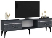 Έπιπλο Τηλεόρασης Pelin 475OLV2914 150x29,6x44,6cm Anthracite-Silver