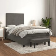 ΚΡΕΒΑΤΙ BOXSPRING ΜΕ ΣΤΡΩΜΑ ΣΚΟΥΡΟ ΓΚΡΙ 120X200 ΕΚ. ΒΕΛΟΥΔΙΝΟ 3137714