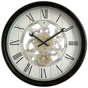 Ρολόι τοίχου Rabby Inart σε μαύρη αντικέ απόχρωση Φ45.3x6.5εκ 349-000016 349-000016 Μαύρο