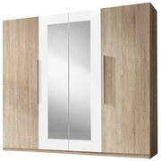 Ντουλάπα Veron-Λευκό/Φυσικό  Mήκος 228.00 Βάθος 58.00  Ύψος 214.00 16146569