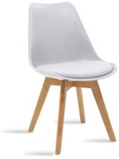 Καρέκλα Gaston 029-000048 White - Natural Σετ 2τμχ Πολυπροπυλένιο,Τεχνόδερμα