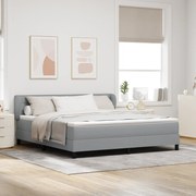 vidaXL κρεβάτι Box Spring με στρώμα  ανοιχτό γκρι 180x200 εκ. ύφασμα