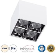 Επίτοιχο Σποτ Downlight LED TrimLess 14W Λευκό Κάτοπτρο Χρωμίου 4500K LUMINAR SUPERIOR 60334 Globostar-60334-Λευκό 60334