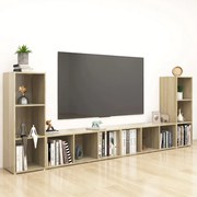 vidaXL Έπιπλα Τηλεόρασης 4 τεμ. Sonoma Δρυς 107x35x37 εκ. Μοριοσανίδα