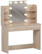 Τουαλέτα Με Καθρέπτη &amp; Φως Led Lauryn HM2502.01 101,8x40x139,5cm Sonoma
