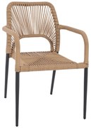 Καρέκλα - Πολυθρόνα NOJO C5771.02 Γκρί Αλουμινίου με P.E. Twist Rattan Μπέζ 55x63x82 εκ. 55x63x82 εκ.