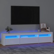 vidaXL Έπιπλο Τηλεόρασης με LED Λευκό 195x35x40 εκ.