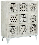 Artekko Ethnic Ξύλινη Συρταριέρα με 9 Συρτάρια σε Λευκή Πατίνα (89x38x103)cm Artekko 995-0430W
