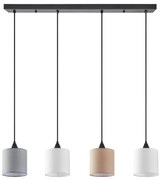 SE21-BL-B10-4BL-SH123 ADEPT FLEX White, Grey, Brown Fabric Shade Pendant+ HOMELIGHTING 77-8962