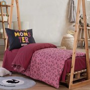 Παπλωματοθήκη Παιδική Little Monsters Hearts (Σετ 2τμχ) Coral Nef-Nef Μονό 160x240cm 100% Cotton