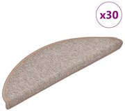 vidaXL Πατάκια Σκαλοπάτια 30 τεμ. Ανοιχτό Καφέ Ημίκυκλα 56x17x3 εκ.