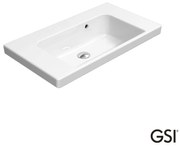 GSI Norm Κρεμαστός / Ένθετος Νιπτήρας Πορσελάνης Χωρίς Οπή Μπαταρίας 70x40εκ White