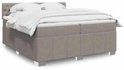 vidaXL Κρεβάτι Boxspring με Στρώμα Taupe 200x200 εκ. Υφασμάτινο