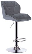 Σκαμπό Μπαρ Bar 86 Margo (Σετ 2Τμχ) 43.0203.S 42x49x109cm Grey Μέταλλο,Τεχνόδερμα