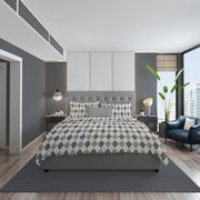 Σεντόνι Με Μαξιλαροθήκες Diamond 328 (Σετ 3τμχ) Grey DimCol Υπέρδιπλo 220x240cm 100% Βαμβακερή Φανέλα