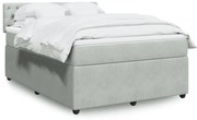 vidaXL Κρεβάτι Boxspring με Στρώμα Ανοιχτό Γκρι 140x190 εκ. Βελούδινο