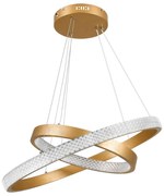 Φωτιστικό Οροφής Diamond Duo 61151-Deco Led 75W Φ40+60cm Gold Matt GloboStar Αλουμίνιο