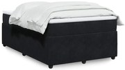 vidaXL Κρεβάτι Boxspring με Στρώμα Μαύρο 120x190 εκ. Βελούδινο