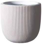 Κασπώ Πήλινο Στρογγυλό Stripe M B-5940-8 31x31x28cm White Supergreens Πηλός