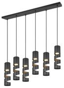 Φωτιστικό Οροφής - Ράγα Stream 364000632 100x14x150cm 6xGU10 10W Black Trio Lighting