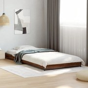 vidaXL Πλαίσιο Κρεβατιού Καφέ Δρυς 75x190 εκ. Επεξ. Ξύλο &amp; Μέταλλο