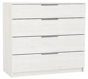 DRAWER Συρταριέρα με 4 Συρτάρια, Απόχρωση Άσπρο 80x40x83cm