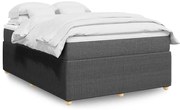 vidaXL Κρεβάτι Boxspring με Στρώμα Σκούρο Γκρι 140x190 εκ. Υφασμάτινο