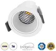 Χωνευτό Σποτ Downlight LED TrimLess 7W Λευκό-Φυσικό 4500K PLUTO-S 60248 Globostar-60248-Λευκό 60248