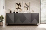 Μπουφές Sky 200x81x43cm Ανθρακί + Rivier Stone - BOG4589