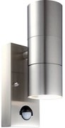 Απλίκα Φωτιστικό Τοίχου Σποτ 2xGU10 LED 4,9W Ασημί IP44 Ανιχνευτής Κίνησης Up Down Style 3201-2SL Globo Lighting-3201-2SL-Ασημί 3201-2SL