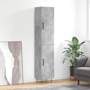 vidaXL Ντουλάπι Γκρι Σκυροδέματος 34,5x34x180 εκ. Επεξεργασμένο Ξύλο