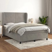 ΚΡΕΒΑΤΙ BOXSPRING ΜΕ ΣΤΡΩΜΑ ΑΝΟΙΧΤΟ ΓΚΡΙ 140X200 ΕΚ. ΒΕΛΟΥΔΙΝΟ 3129093